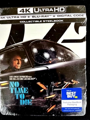 NO TIME TO DIE-2021 Daniel Craig 007 (4K Ultra-Blu-Ray-Digital Steelbook) NEW - Image 1 of 2