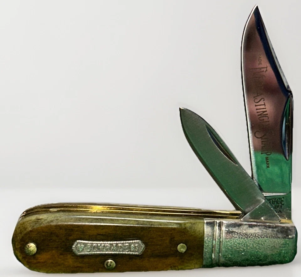Faca Heritage Schrade + EUA 2661 Everlasting Sharp Green Bone Barlow 1983 nova na caixa - Imagem 1 de 4