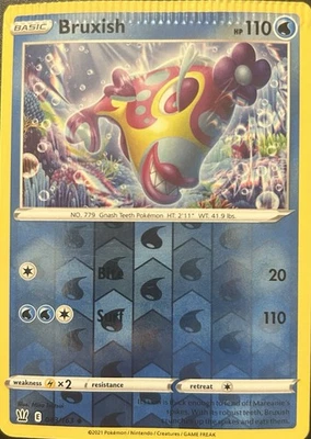 Miss Print Bruxish Reverse Holo Pokemon Card 43/163 - Image 1 of 2
