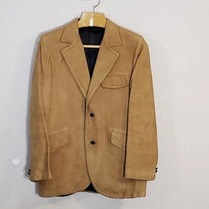Veste en cuir daim souple marron homme Kurland vintage années 60 Star Sportswear taille 42 - Photo 1 sur 14