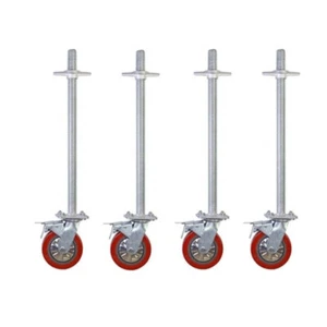 6 Inch 4 x Alloy Scaffold Tower Adjustable Legs & Castors Scaffold Tower Wheels - Picture 1 of 8