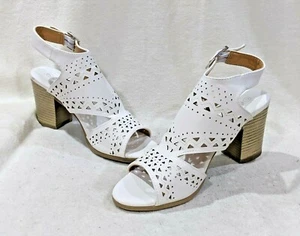Patrizia by Spring Step Women's Arirose White Peep Toe Bootie Sandals-Size 9 NWB - Picture 1 of 6