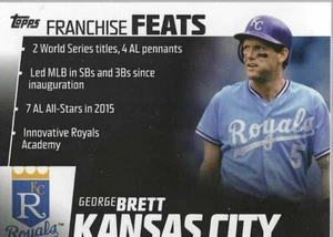 2019 Topps Franchise Feats George Brett card # FF-13 Kansas City Royals - Foto 1 di 1