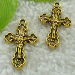 Kostenloser Versand 160 Stck. Vergoldet Jesus Kreuz Charms Anhänger 30x19mm B2464 - Bild 1 von 4