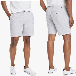 Pantaloncini chino Goodfellow & Co misto lino 9"" grigio 34 - Foto 1 di 11
