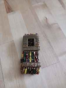 CHICOS WATCH BRONZY WITH MULTI COLORED STONES - Picture 1 of 3