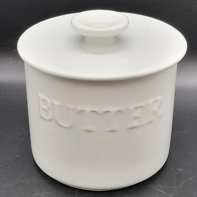 Campana de mantequilla de porcelana Fritz and Floyd.  Colección Everyday White. ¡Perfecto estado! Foto 1 de 4