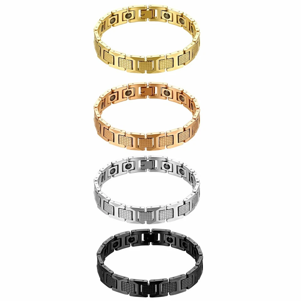 Mens Tungsten Carbide Energy Health Therapy Magnetic Link Bracelet Bangle Gift - Image 1 of 1