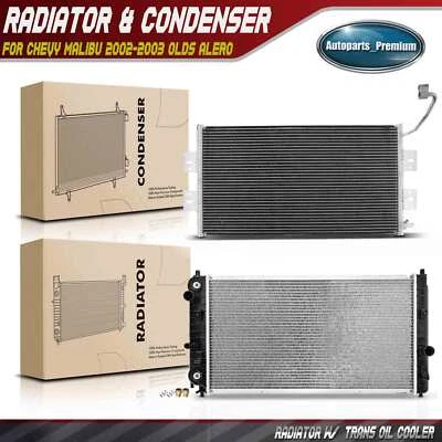 Kit de refrigeración de radiador y condensador de CA para Chevrolet Malibu 2002-2003 Olds Alero Foto 1 de 4