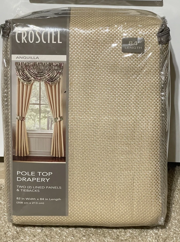 Croscill Anguilla Drape Pole Top Drapery 82 inch x 84 inch NEW - Imagem 1 de 1