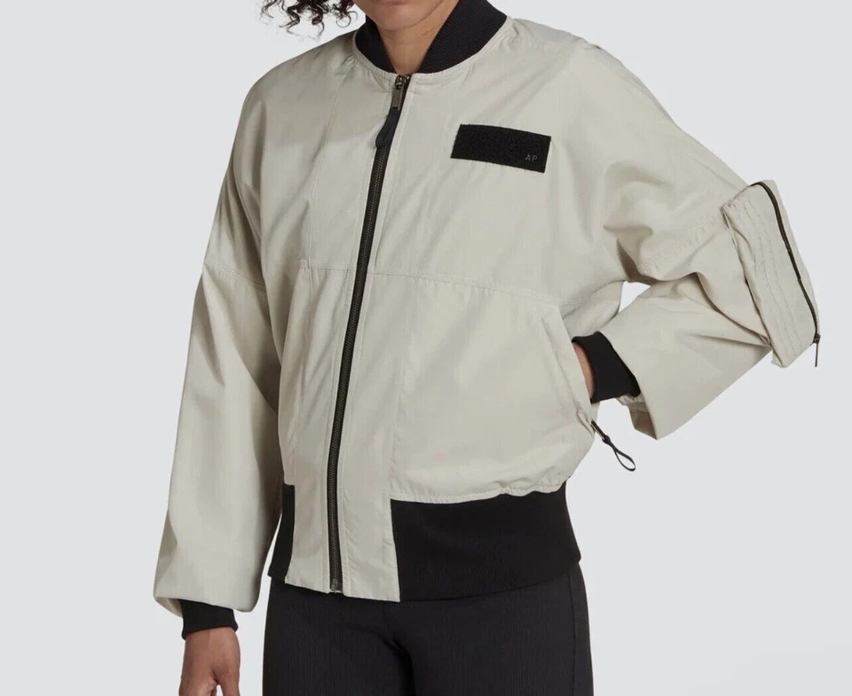 Adidas Women's Parley Bomber Jacket Khaki Beige Women’s Size XL HT3404