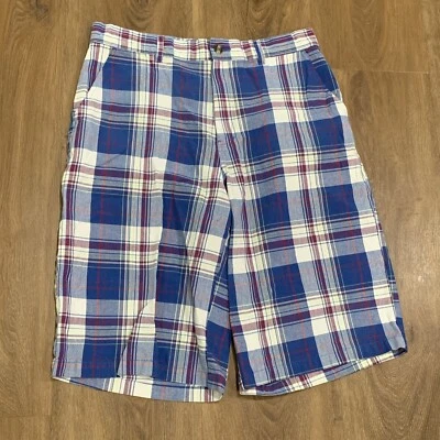 Dtek Shorts Mens 36 Bermuda Skater Retro 90s Classic 13” Inseam  Blue Plaid - Image 1 of 4