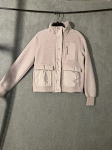 New Women's Light Pink FLX Active Outdoor Button Up Sherpa Jacket Size XS - Picture 1 of 15