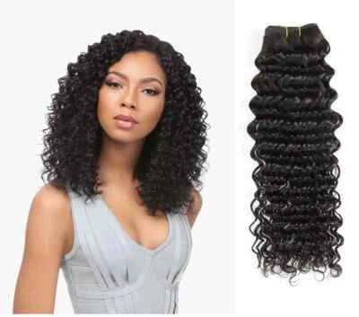 PERUVIAN Deep Wave Weave Human Hair Bundle Wave Human Weave Hair Extension Sew in Weft