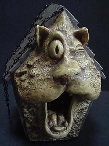 VINTAGE Resin DEDO 1998 CAT FUNNY FACE BIRD HOUSE WINKING OSCAR New with labels Cover