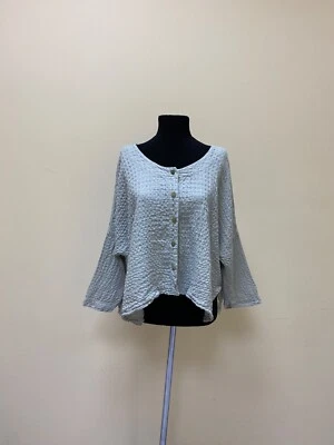 Grizas Womens Oversized Linen Grey Cardigan Size S - Image 1 of 4