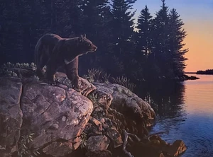 Evening Calm signierter limitierter Druck von Al Agnew - Bär - Jagd - Hütte - Bild 1 von 1