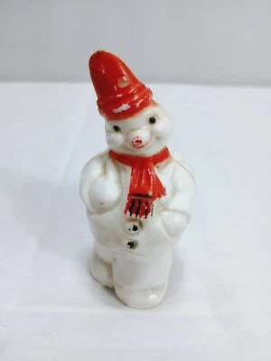 Muñeco de nieve de plástico duro Rosbro de colección años 50 adorno de Navidad Foto 1 de 4