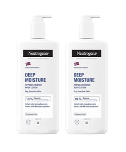 2x Neutrogena Deep Moisture Hypoallergenic Body Lotion 400ml,Sensitive, Dry Skin - Picture 1 of 7
