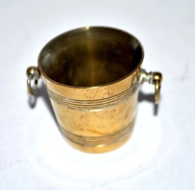 Seau à champagne miniature en métal doré RENEKA - Jouet Dinette vintage - Photo 1/4