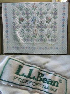 LL BEAN QUILT cotton FLOWERS 85" x 82" VINTAGE - Picture 1 of 10