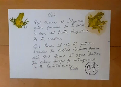 Memorabilia de obras de arte de pintura de Frida Kahlo 9,5" x 7" con mensaje personal - Así- Foto 1 de 2