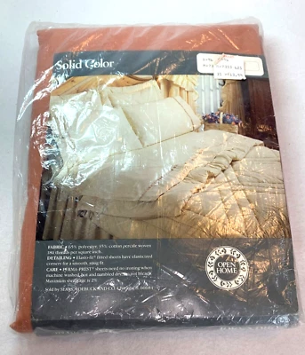 Sábana bajera de colección polvorienta albaricoque completa Perma Prest percal Sears casa abierta Foto 1 de 4