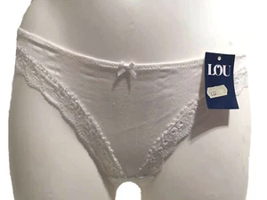 Tanga LOU Blanco Floral Tanga Mezcla de Algodón Suave Bonito Bragas Bragas - Imagen 1 de 2