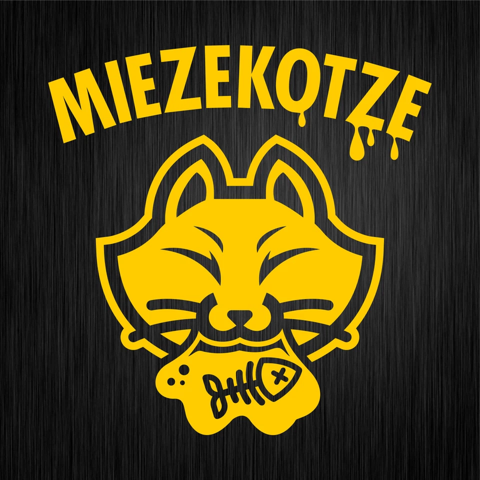 MIEZEKOTZE Miezekatze Gatto Bavarese Divertente Giallo Vinile Adesivo - Immagine 1 di 1