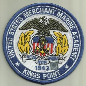 UNITED STATES MERCHANT MARINE ACADEMY KINGS PATCH A PUNTO NAVE MARINA MARINAIO USA - Foto 1 di 2