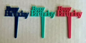 Bakery Crafts Plastic Cupcake Toppers New Lot of 6 "Happy Birthday Picks" #5 - Picture 1 of 1