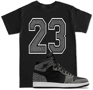23 Elephant Print T Shirt to match with Air Js RETRO 1 Elephant Cement Shoes - Picture 1 of 11