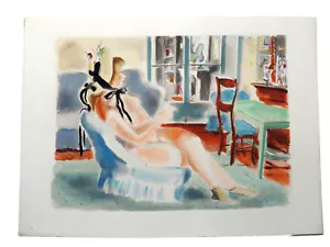 André Dignimont. Lithographie originale signée " Dans l'atelier du peintre " - Foto 1 di 5