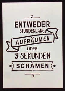 Shabby Chic Schablone Farbe f.Schild Putzen Lustig Schrank Kommode Staub - Bild 1 von 11
