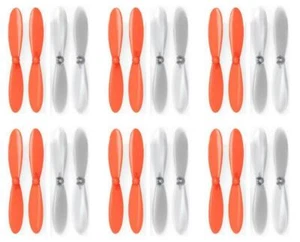 Blue Mini Drone Orange Clear Propeller Blades Props Propellers 6 Pack - Picture 1 of 2