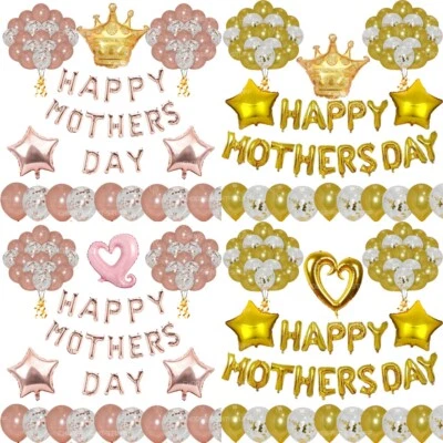 Happy Mothers Day Balloons 16" Crown Best Mum Mothers Day Gifts DECOR BALONS UK  - Image 1 of 4