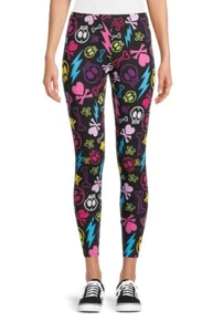 No Boundaries Junior Skull and Bone  Print Ankle Leggings Black size Large New - Picture 1 of 12
