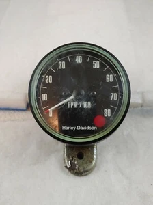 Vtg Harley Davidson Red Dot Tachometer RPM x 100 Gauge Sportster? Untested (S1) - Bild 1 von 5
