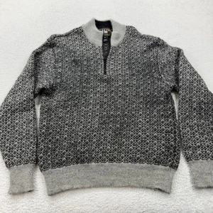 Suéter Americas Alpaca Para Hombres 100% Alpaca Talla L Gris Patrón 1/4 Cremallera Hecho en EE. UU. - Imagen 1 de 8