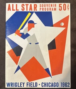 1962 Baseball All Star Game Program -Wrigley Field w/ Mays, Aaron, Clemente, etc - Picture 1 of 8