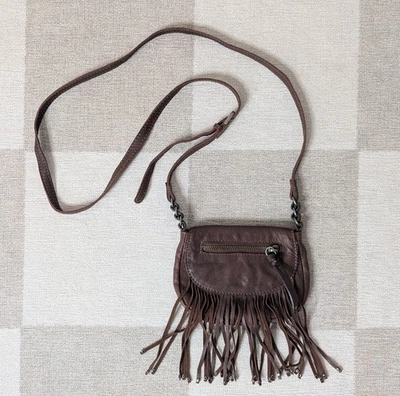 Mini bolso bandolera American Eagle 2011 con flecos de cuero Boho Western Festival Foto 1 de 4