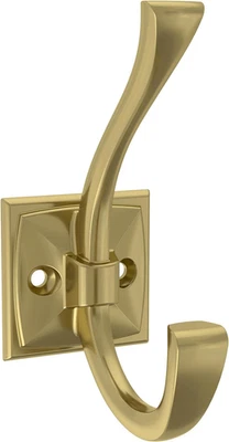 Ganchos de pared para abrigo y sombrero Franklin Ruavista de latón (paquete de 5) ganchos dobles para colgar Foto 1 de 4