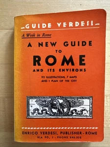 1955 A New Guide to Rome and Its Environs Book w/ Large Fold Out Travel Map - Picture 1 of 11