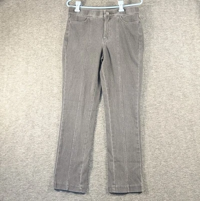 Isaac Mizrahi Live! Pantalones para mujer talla 6P 30 x 26 denim gris elástico costura central Foto 1 de 4