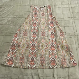 Rachel Zoe Dress M Sleeveless Shift Aztec Southwestern Beach Casual 100% Linen - Picture 1 of 16