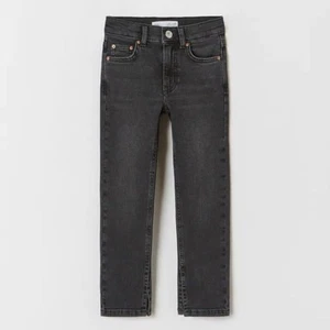 Zara Girls Slim Fit Black Split Hem Jeans Size 7 - Picture 1 of 9