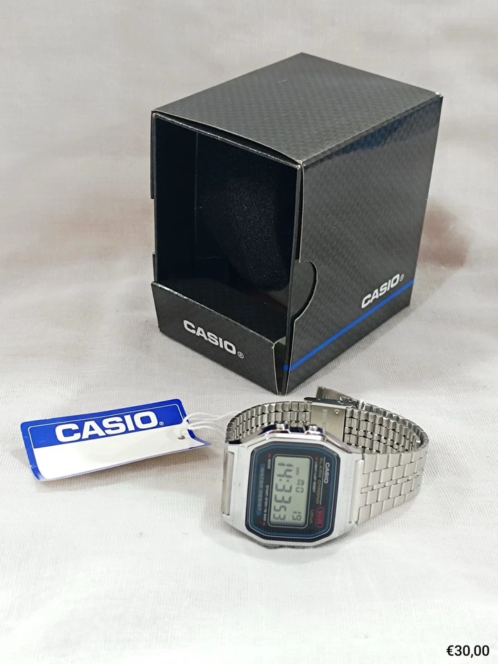 Casio OROLOGIO UOMO  Cassa In Acciaio Cinturino Argento in Acciaio...REGOLABILE - Immagine 1 di 1