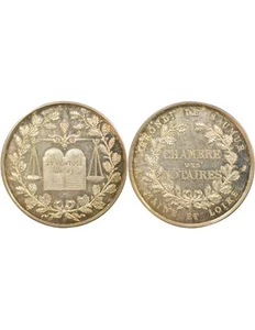 France Notaires, Saumur - Jeton Argent - Corne (ap. 1880) - Imagen 1 de 3
