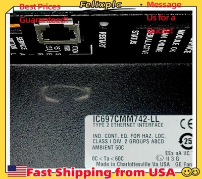 Fanuc IC697CMM742 IC697CMM742-LL Series Ethernet Interface Module US Free TAX - Image 1 of 4