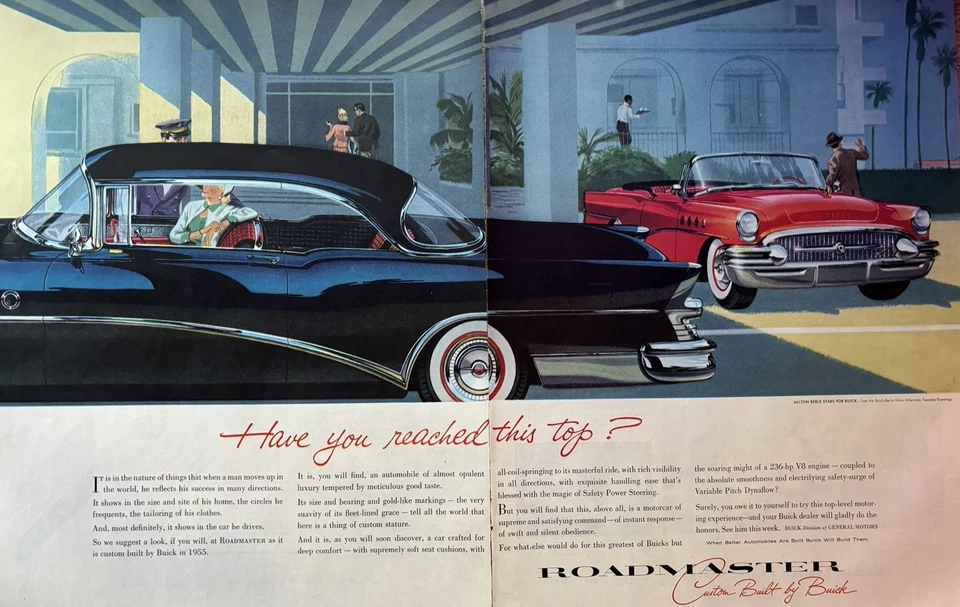 1955 Buick Roadmaster Automobile Custom Built Better Built 236 HP VTG Print Ad - Image 1 of 1